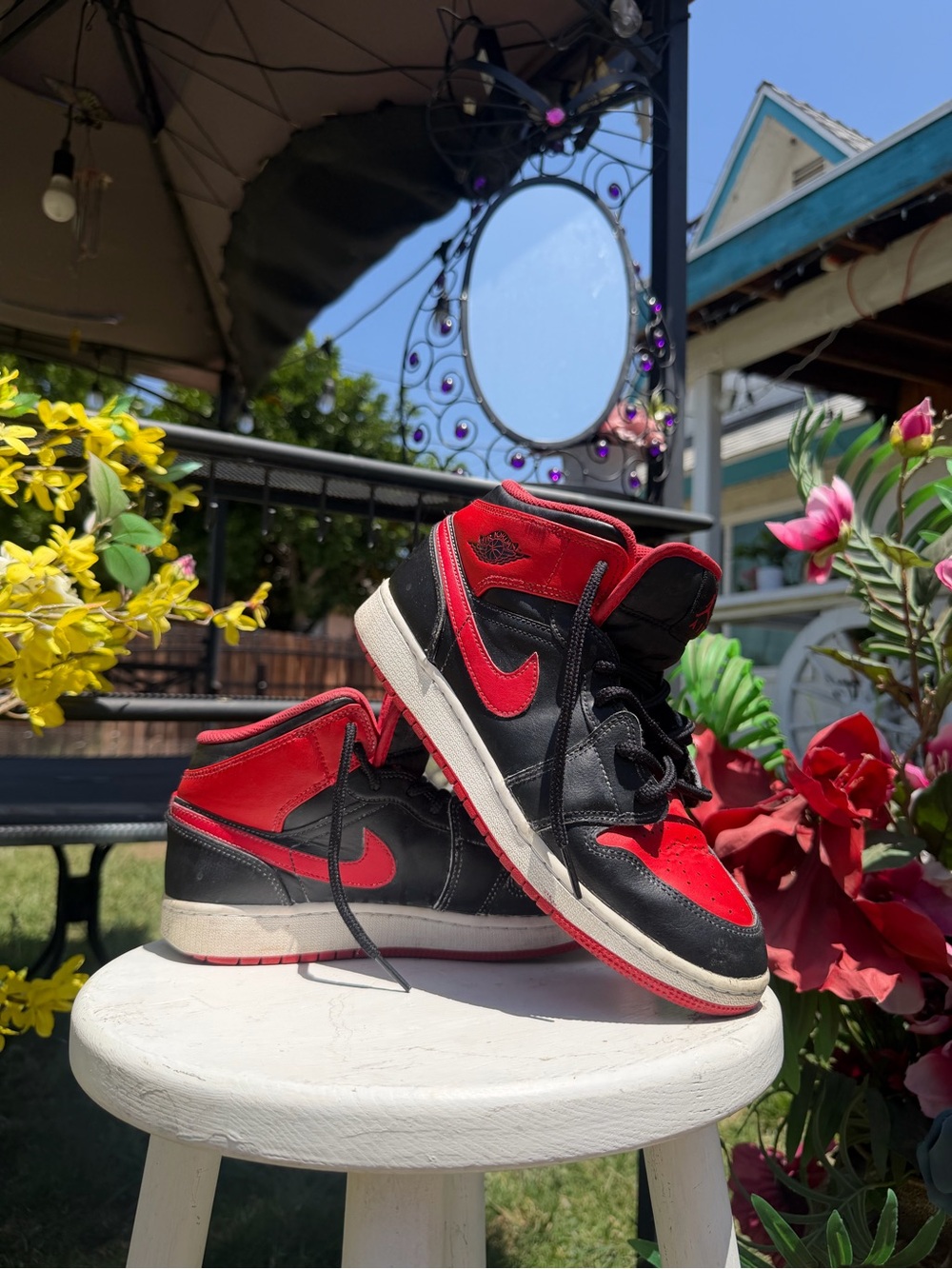 Jordan Black & Red High-Top Sneakers